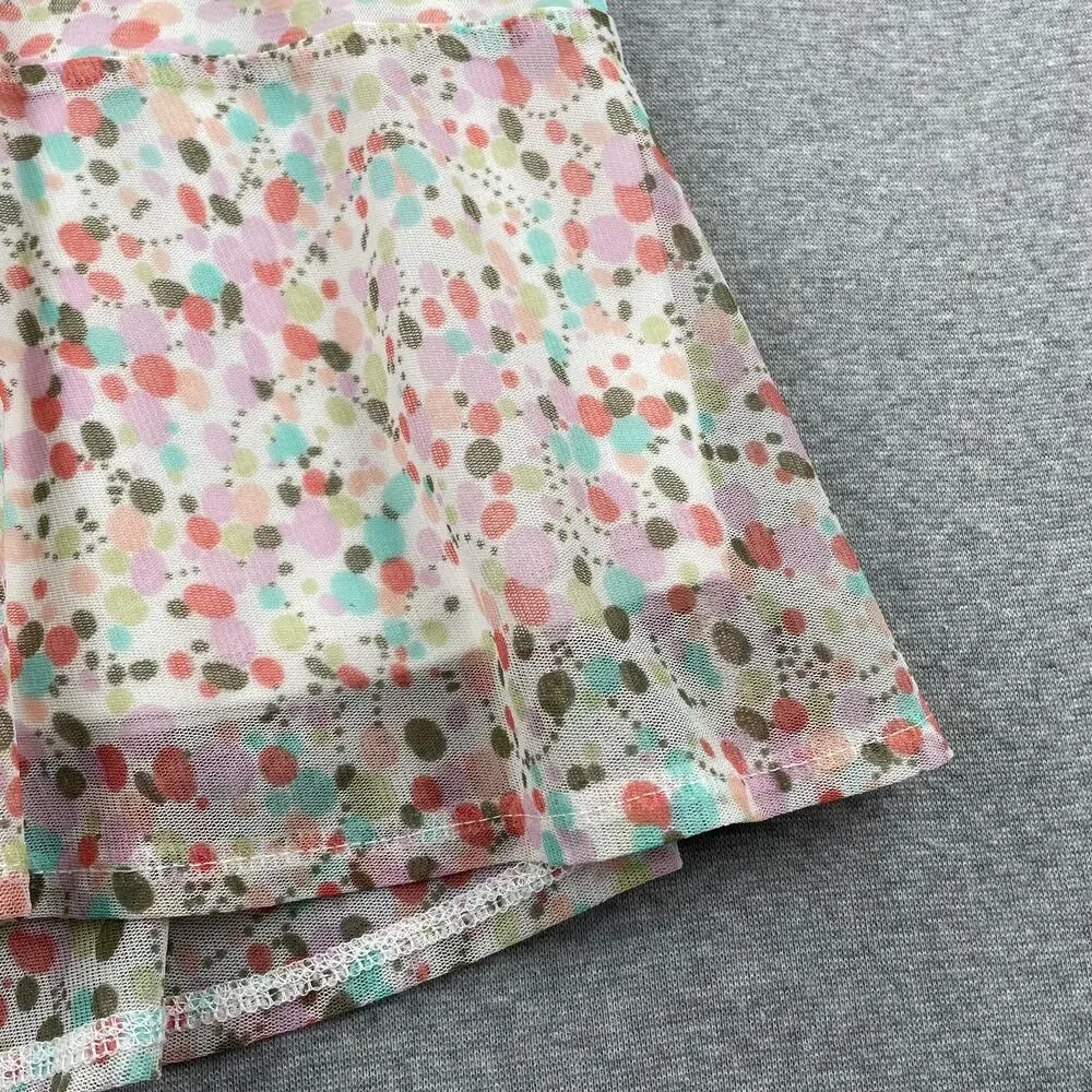 Vintage Y2K NY & Co Skirt XL Colorful Polka Dot Flare Hem Preppy Fairy Coquette